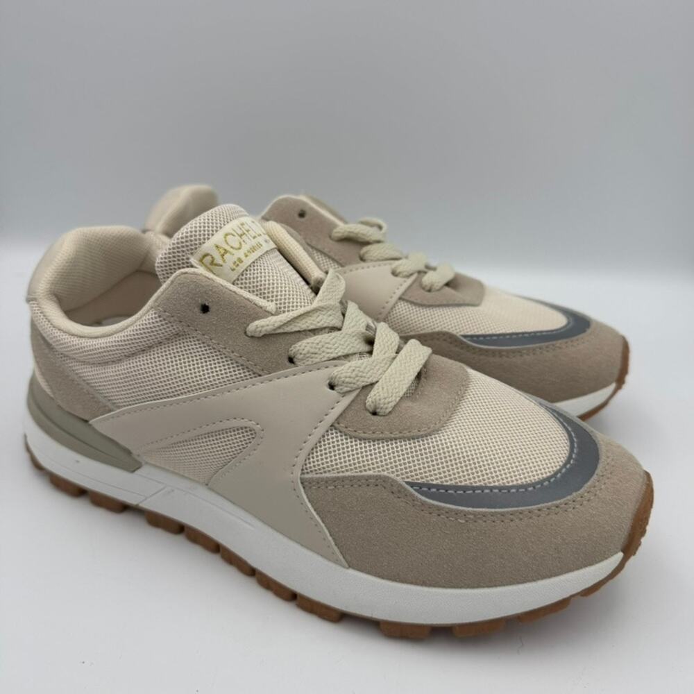 Rachel Zoe Beige Retro Sneakers Suede Mesh Sneakers Size 7.5 Athletic Streetwear